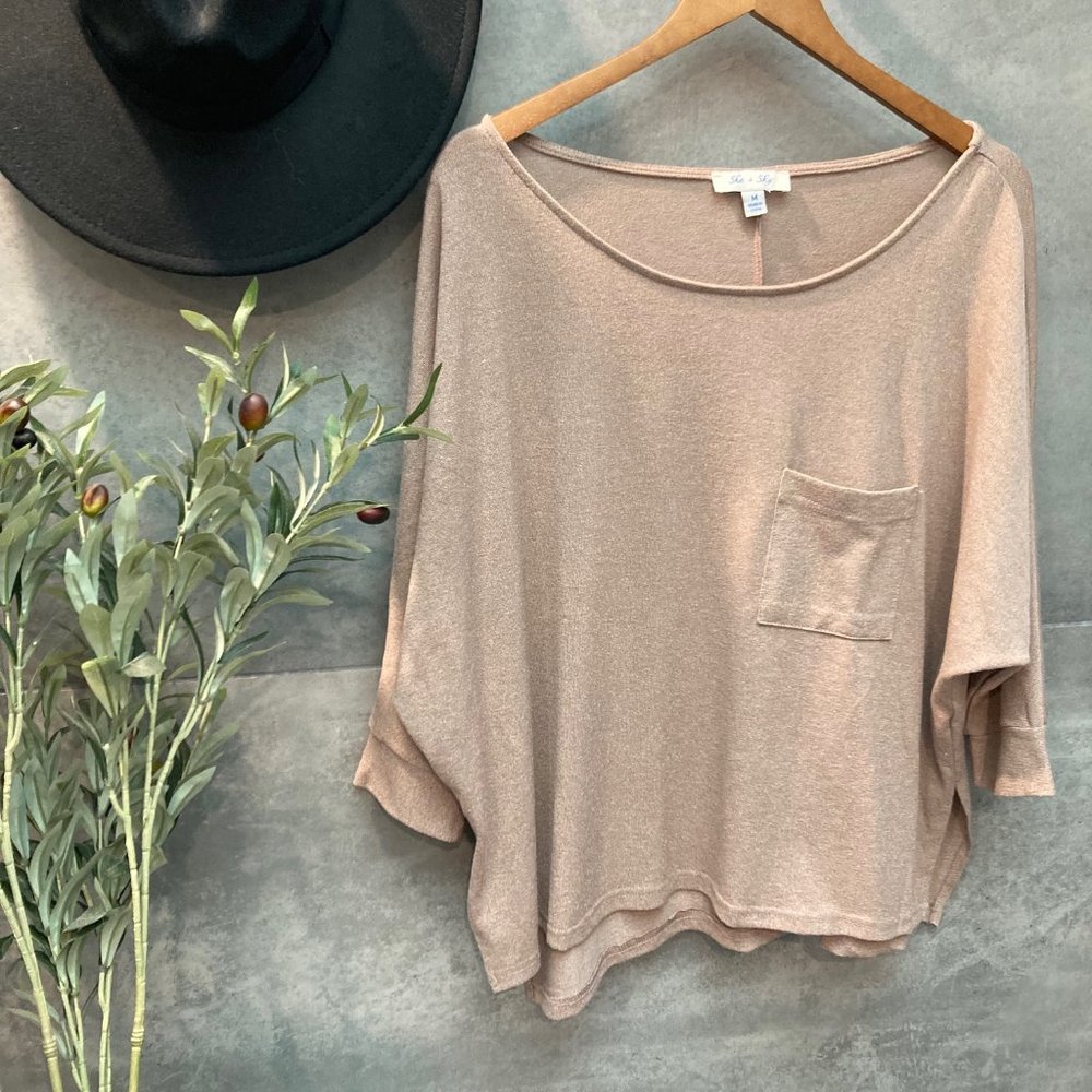 Super cute three-quarter length T-shirt!! She & Sky.... size Medium